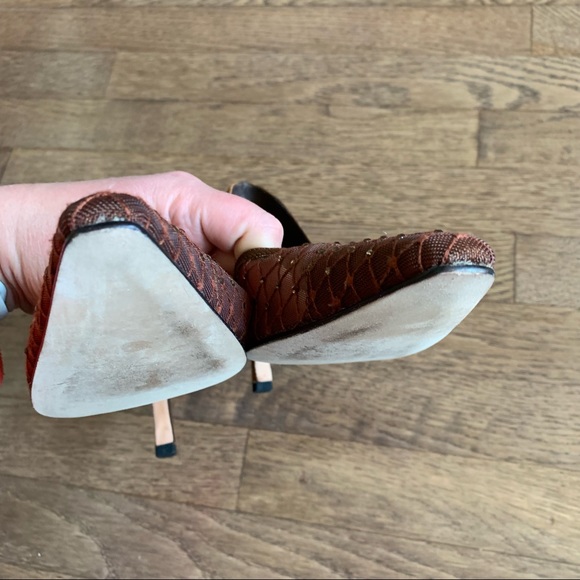 Nina Brown Mesh Heels - Picture 5 of 5